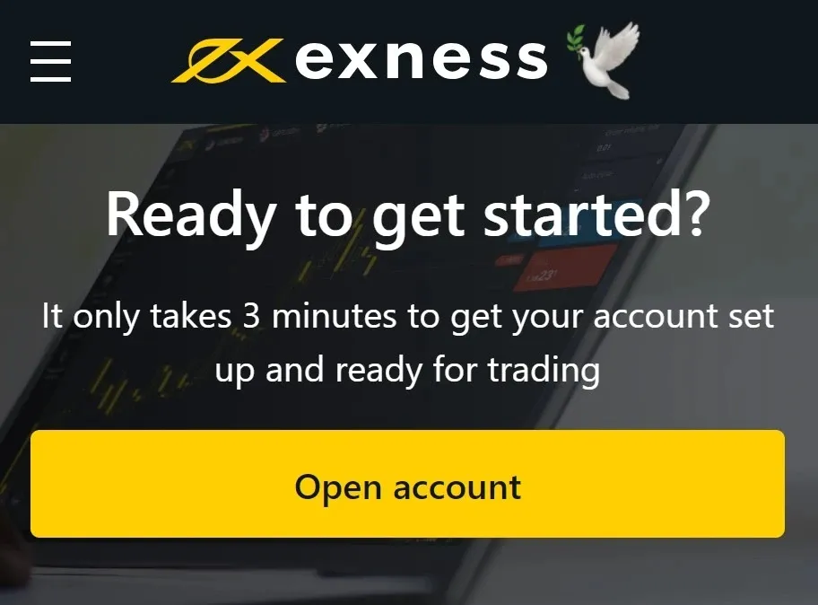 Exness Registration - Open a trading account